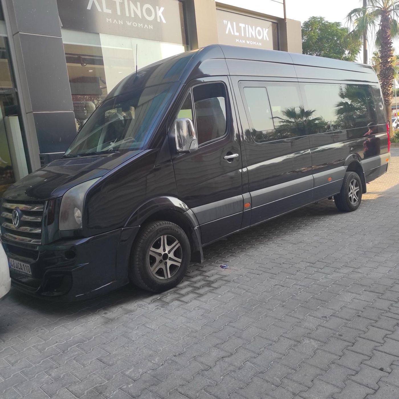Akhan Turizm transfer minibus, front view
