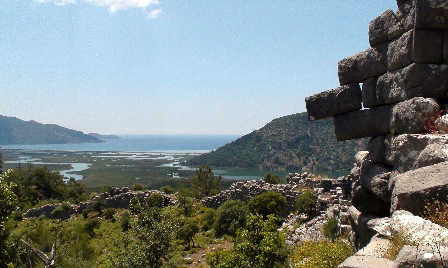 The Dalyan delta seen from the ancient walls of Kaunos