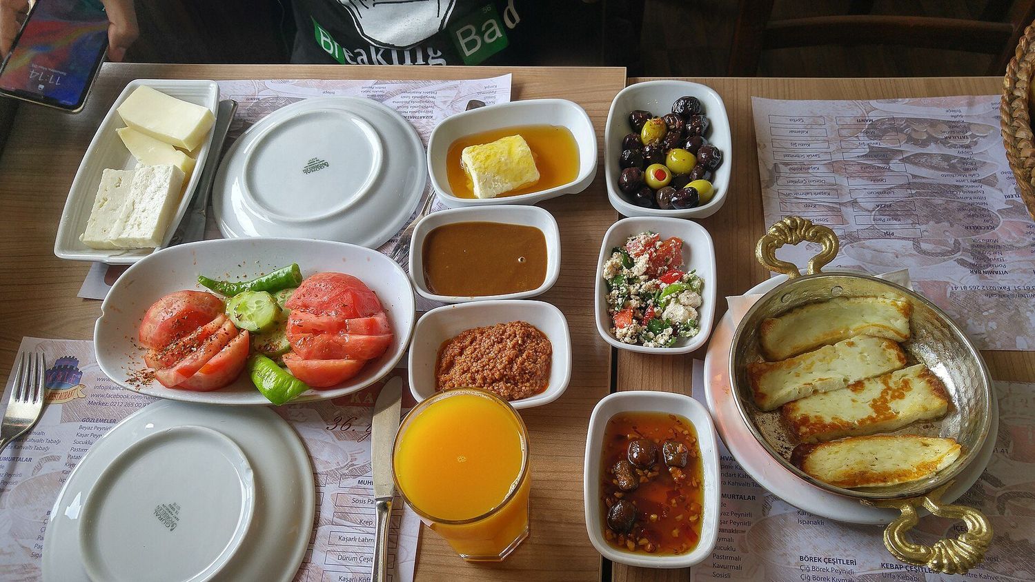 A Turkish breakfast table