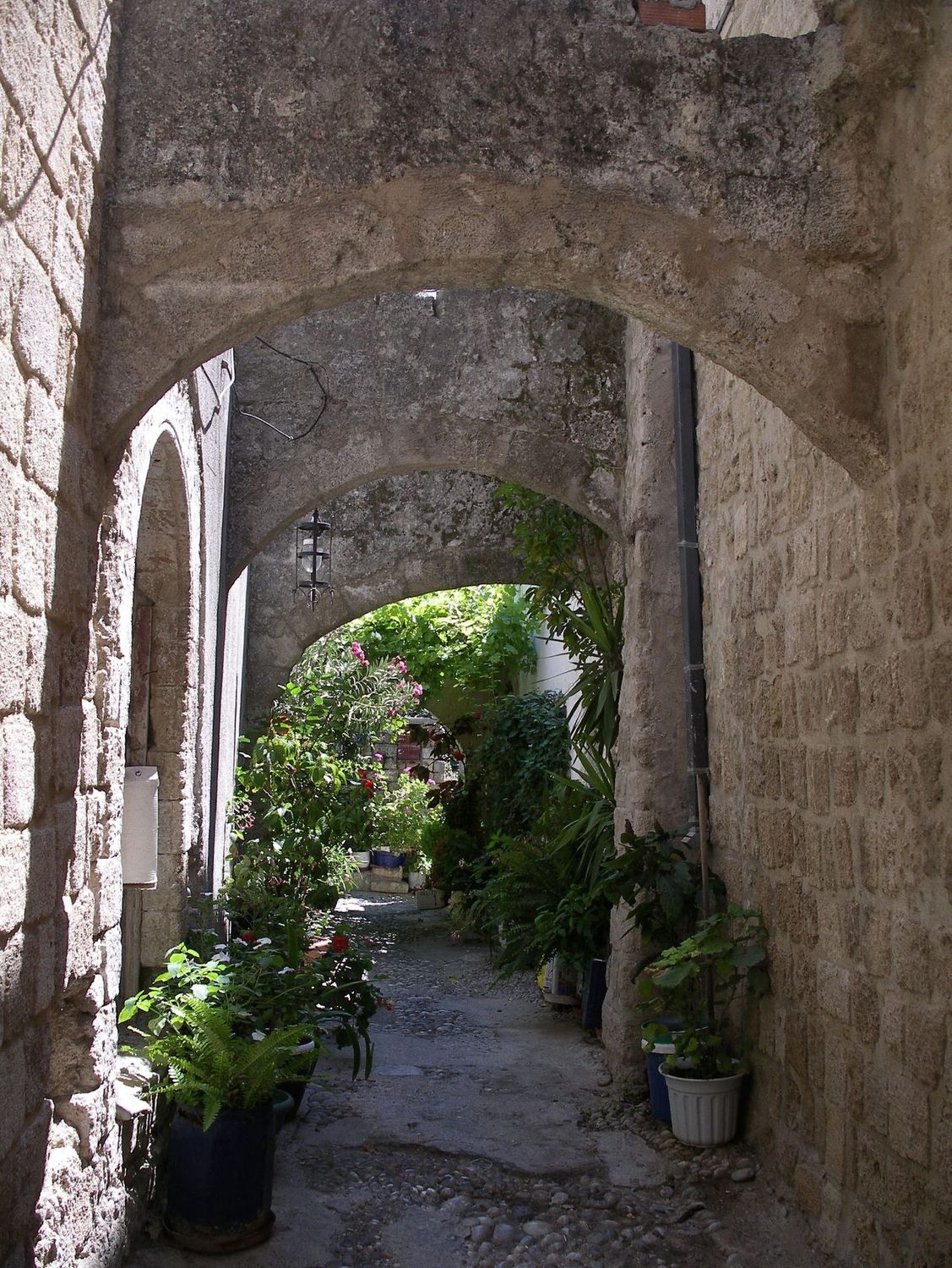 A flowered alley in Rhodes old town