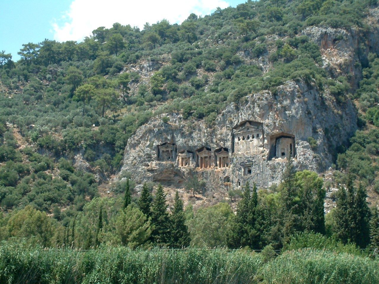Kaunos rock tombs above the Dalyan reeds