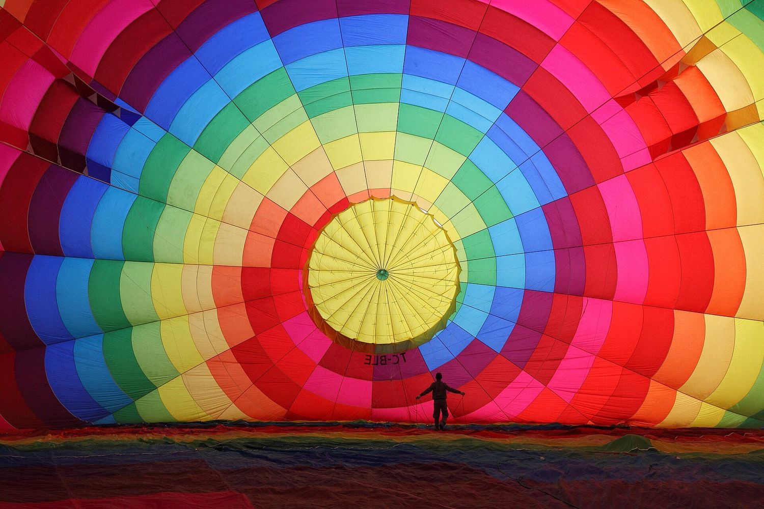 Hot air balloons over Cappadocia at sunrise